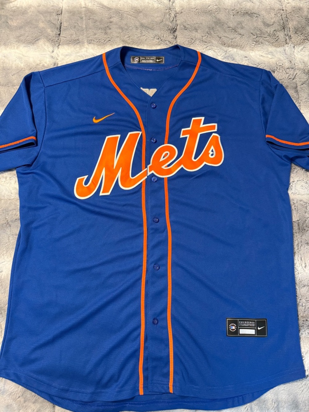 MCNEIL- Nike New York Mets Royal Blue Orange Button Jersey